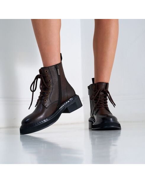 Bottes derby à lacets marron foncé