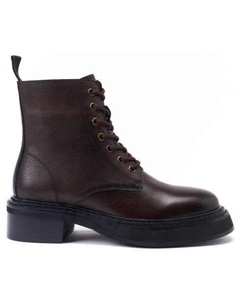 Bottes derby à lacets marron foncé