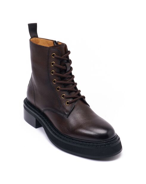 Bottes derby à lacets marron foncé