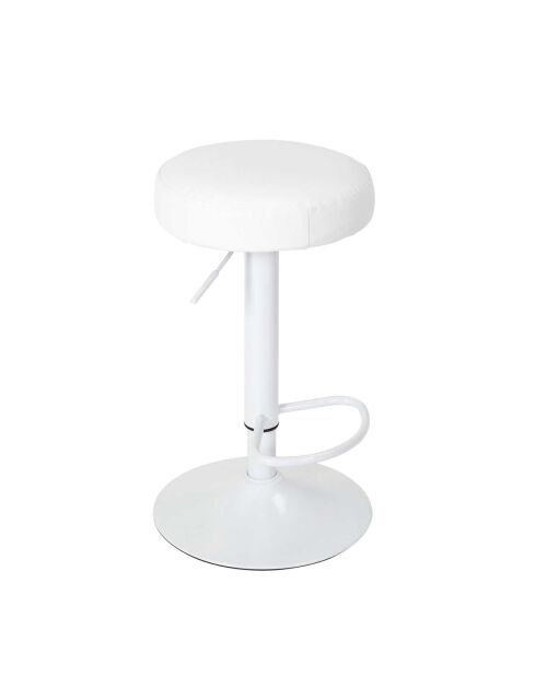 2 Tabourets De Bar Reglable Mumford blancs - 36x36x63.5 cm