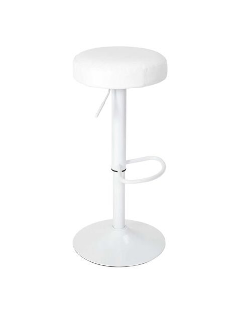 2 Tabourets De Bar Reglable Mumford blancs - 36x36x63.5 cm