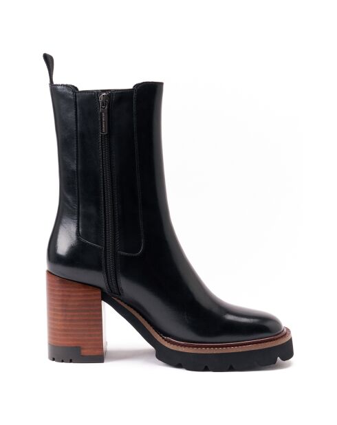 Bottines Chelsea à talon noires - Talon 9 cm