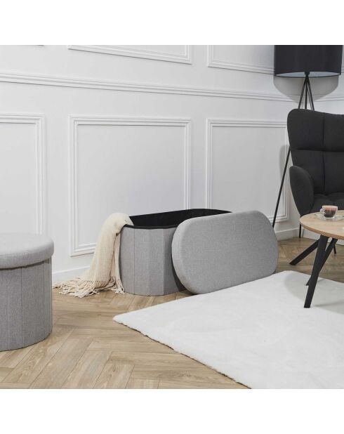 Coffre Banc Pliable Pills gris - 76x38x5 cm