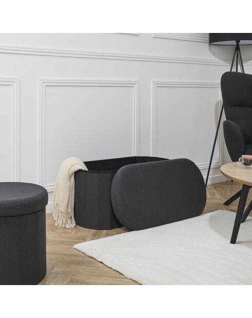 Coffre Banc Pliable Pills noir - 76x38x5 cm