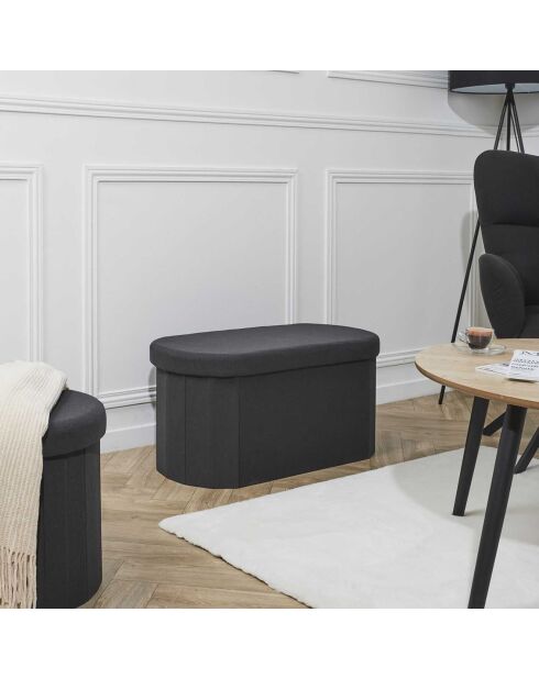Coffre Banc Pliable Pills noir - 76x38x5 cm