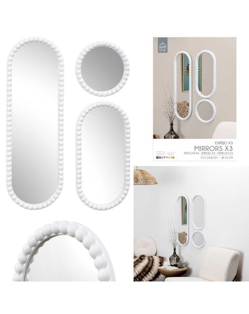 Miroir Corfu blanc - 51.3x2.4x75 cm