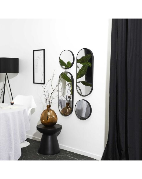 Miroir Deco Rond Et Ovale Versa noir - 62.2x3.5x103 cm