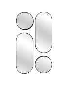 Miroir Deco Rond Et Ovale Versa noir - 62.2x3.5x103 cm