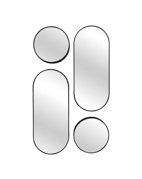 Miroir Deco Rond Et Ovale Versa noir - 62.2x3.5x103 cm