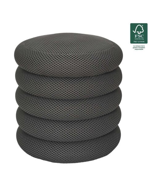 Pouf Rangement Atome gris foncé - 38x38x43 cm