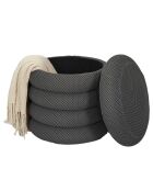 Pouf Rangement Atome gris foncé - 38x38x43 cm