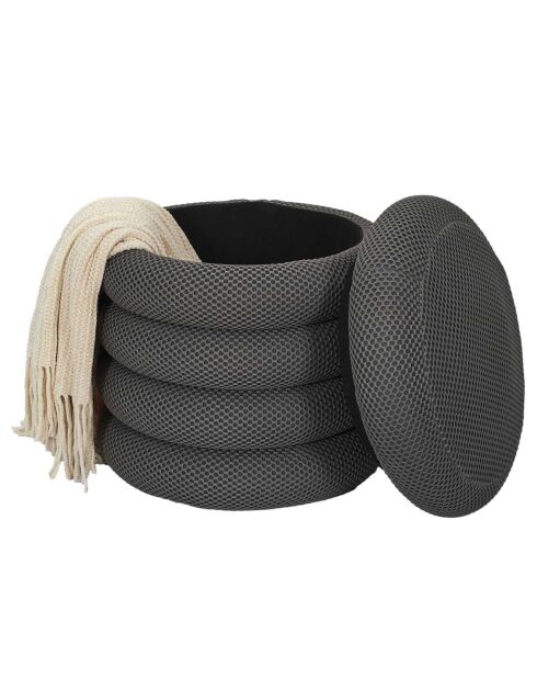 Pouf Rangement Atome gris foncé - 38x38x43 cm