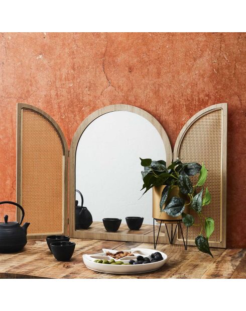 Miroir A Volets Bali naturel - 41x3x51 cm