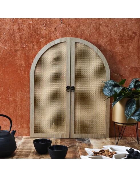 Miroir A Volets Bali naturel - 41x3x51 cm