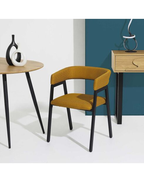 2 Fauteuils Design Atome jaunes - 50.5x50x74 cm