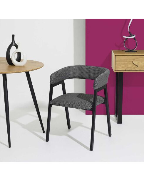 2 Fauteuils Design Atome gris foncé - 50.5x50x74 cm