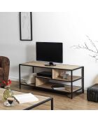 Banc Tv Edison marron/noir - 115x47.5x8 cm