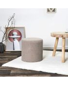 Pouf Bouclette Rhea taupe - 36x36x36 cm