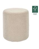 Pouf Bouclette Rhea taupe - 36x36x36 cm