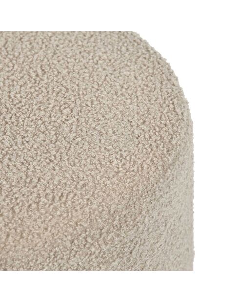 Pouf Bouclette Rhea taupe - 36x36x36 cm