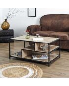 Table Basse Edison marron/noir - 99x62.5x8 cm