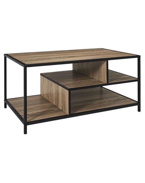 Table Basse Edison marron/noir - 99x62.5x8 cm