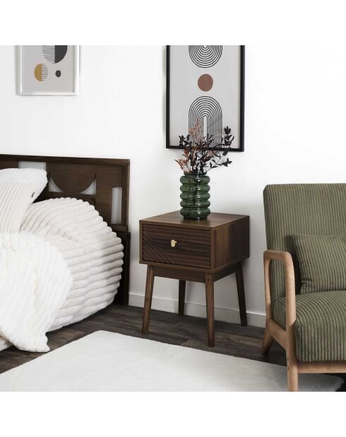 Chevet Tiffany marron - 47.5x46x11.4 cm