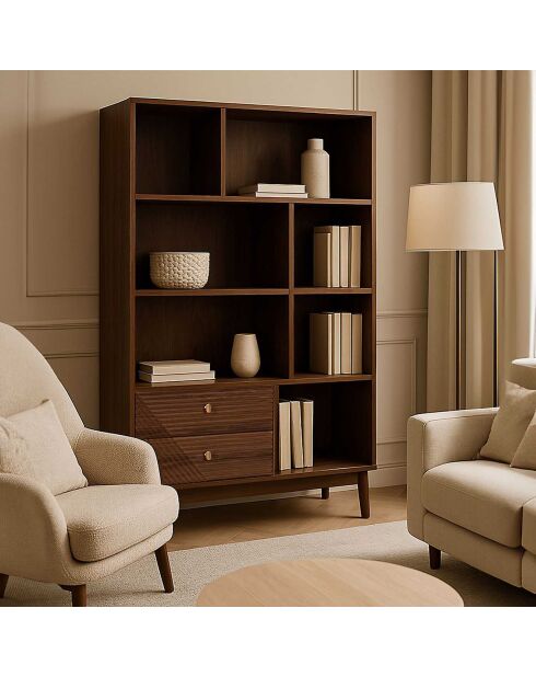 Bibliotheque Tiffany marron - 124x45x14.7 cm