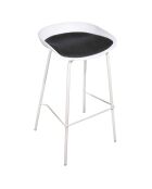 2 Tabourets De Bar Hella blancs - 43x43x84 cm