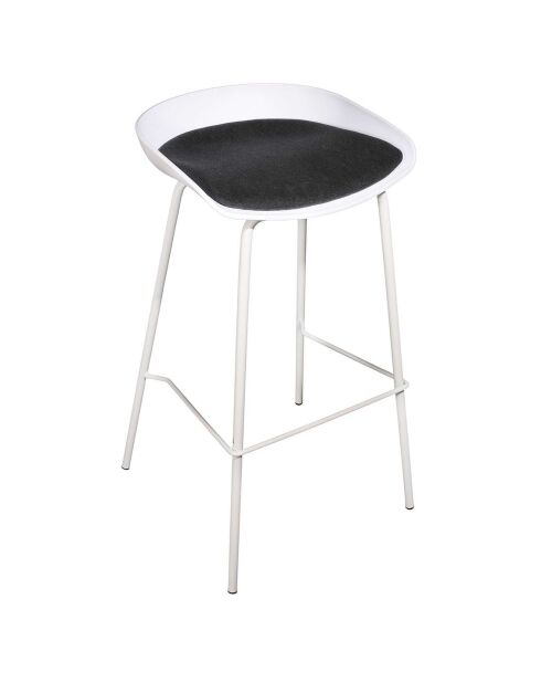 2 Tabourets De Bar Hella blancs - 43x43x84 cm