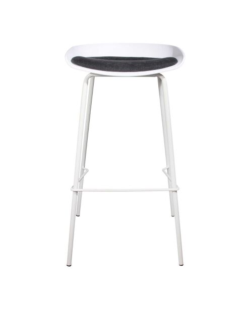 2 Tabourets De Bar Hella blancs - 43x43x84 cm