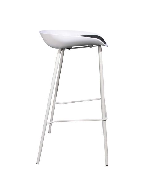 2 Tabourets De Bar Hella blancs - 43x43x84 cm