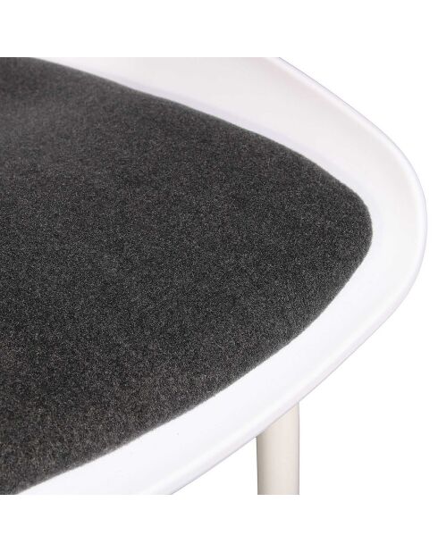 2 Tabourets De Bar Hella blancs - 43x43x84 cm