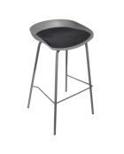 2 Tabourets De Bar Hella gris - 43x43x84 cm