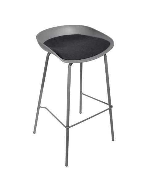 2 Tabourets De Bar Hella gris - 43x43x84 cm