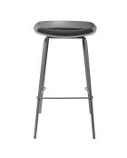 2 Tabourets De Bar Hella gris - 43x43x84 cm