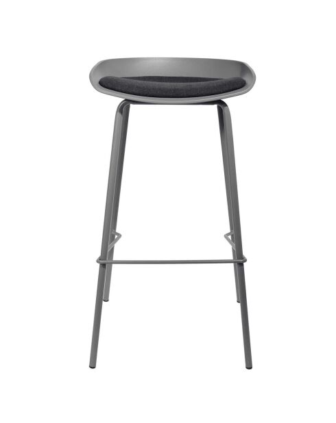 2 Tabourets De Bar Hella gris - 43x43x84 cm
