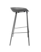 2 Tabourets De Bar Hella gris - 43x43x84 cm