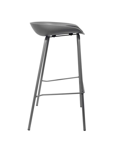 2 Tabourets De Bar Hella gris - 43x43x84 cm