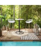 2 Tabourets De Bar Malaga blanc/marron - 45.5x47.6x88 cm