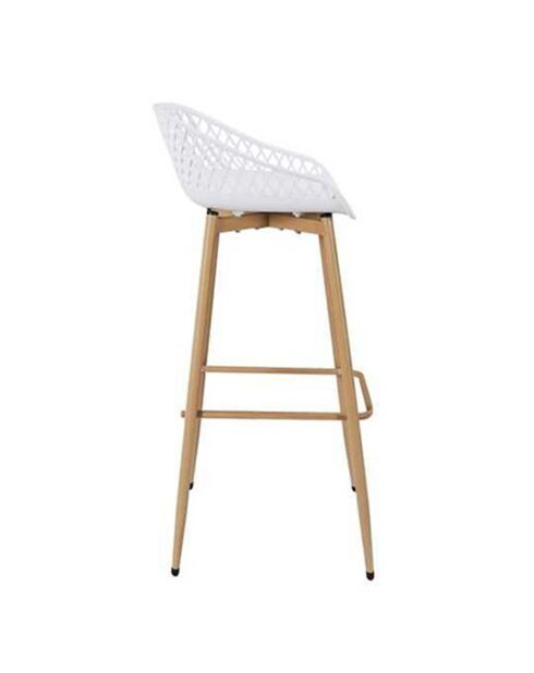 2 Tabourets De Bar Malaga blanc/marron - 45.5x47.6x88 cm