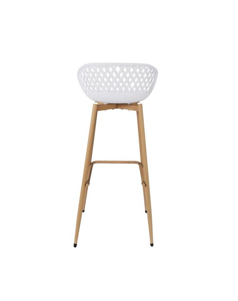 2 Tabourets De Bar Malaga blanc/marron - 45.5x47.6x88 cm