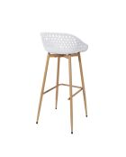 2 Tabourets De Bar Malaga blanc/marron - 45.5x47.6x88 cm