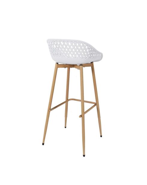 2 Tabourets De Bar Malaga blanc/marron - 45.5x47.6x88 cm