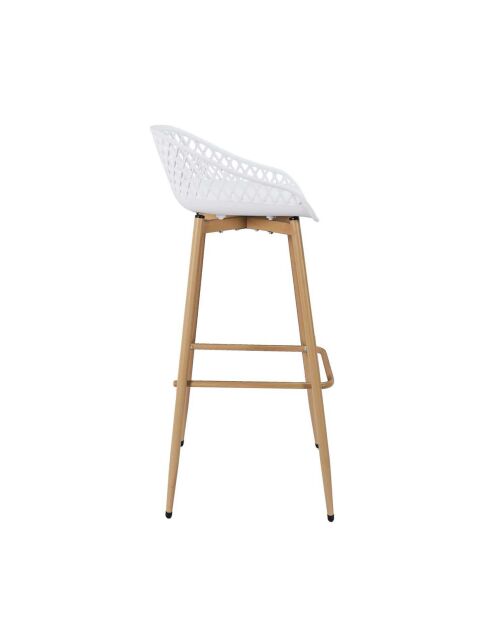2 Tabourets De Bar Malaga blanc/marron - 45.5x47.6x88 cm