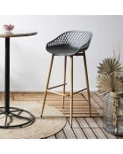 2 Tabourets De Bar Malaga gris/marron - 45.5x47.6x88 cm