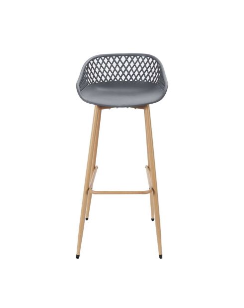2 Tabourets De Bar Malaga gris/marron - 45.5x47.6x88 cm