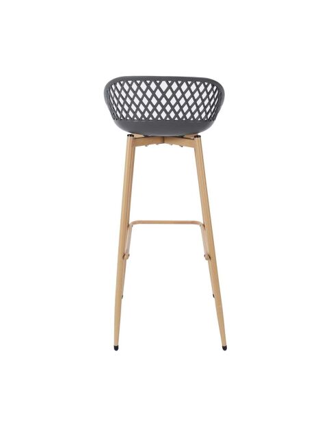 2 Tabourets De Bar Malaga gris/marron - 45.5x47.6x88 cm