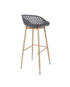 2 Tabourets De Bar Malaga gris/marron - 45.5x47.6x88 cm