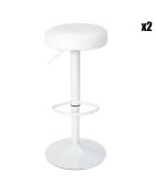 2 Tabourets De Bar Reglable Mumford blancs - 36x36x63.5 cm